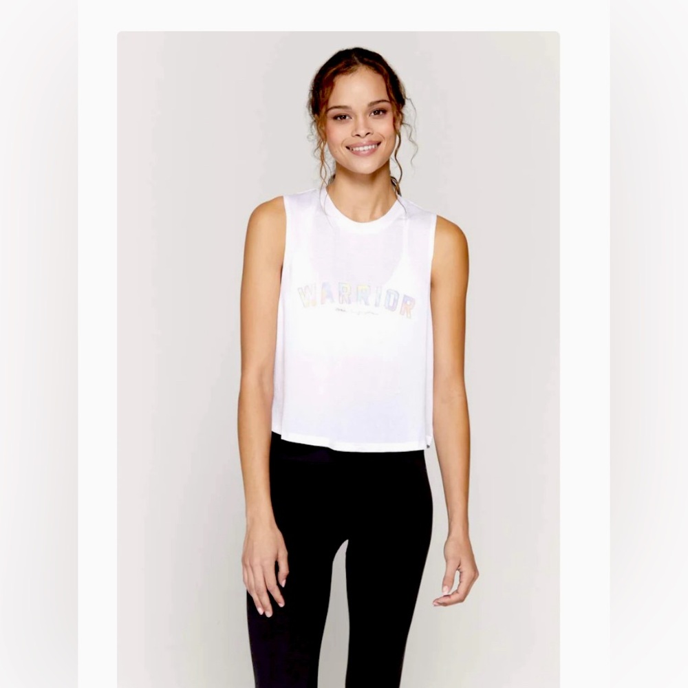Spiritual Gangster Warrior Crop Active tank White Size L